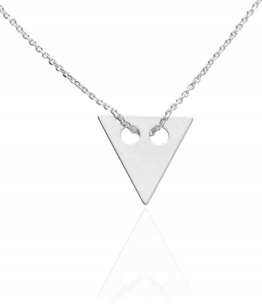 Naszyjnik srebrny trójkąt trójkącik z trójkątem CELEBRYTKA srebro 925 50 cm
