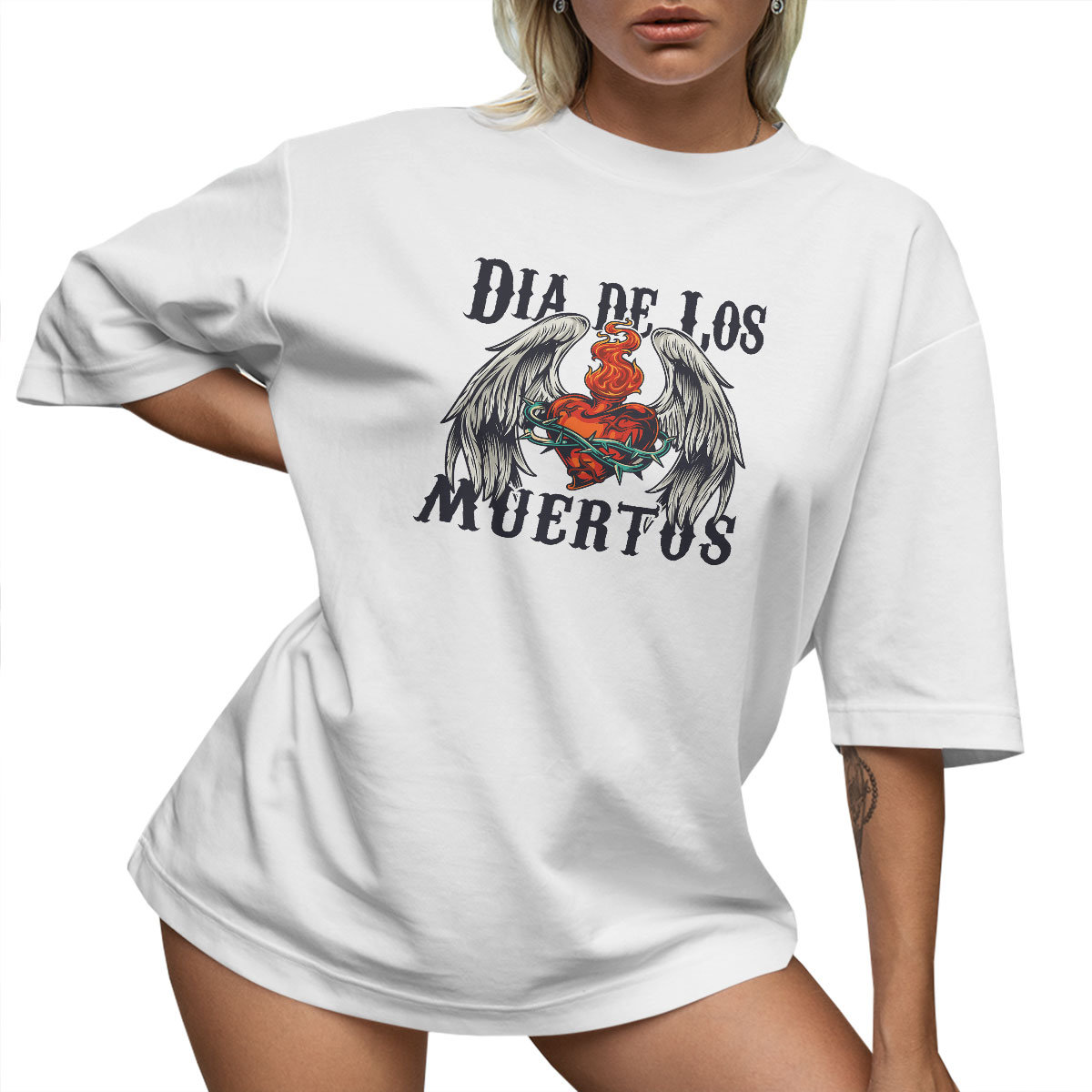 T-SHIRT OVERSIZE LUŹNA KOSZULKA LUŹNY SKRZYDŁA SERCE L SUKIENKA JAKOŚĆ