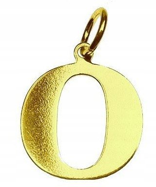 Literka O duża złota zawieszka litera O srebro 925 pokryte 24K złotem