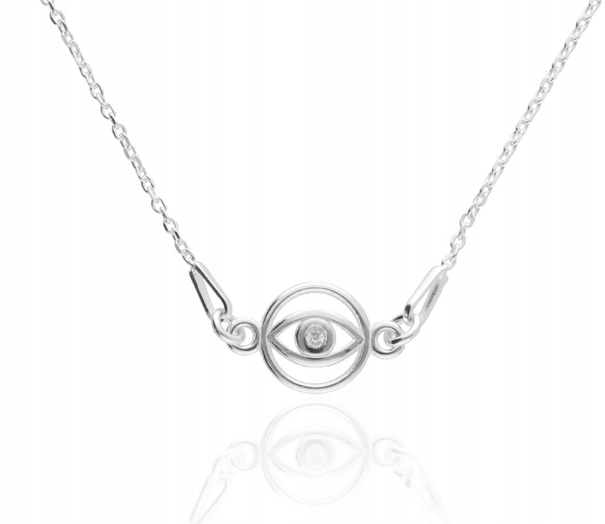 Srebrny naszyjnik OKO PROROKA z okiem proroka talizman SREBRO 45 cm pudełko