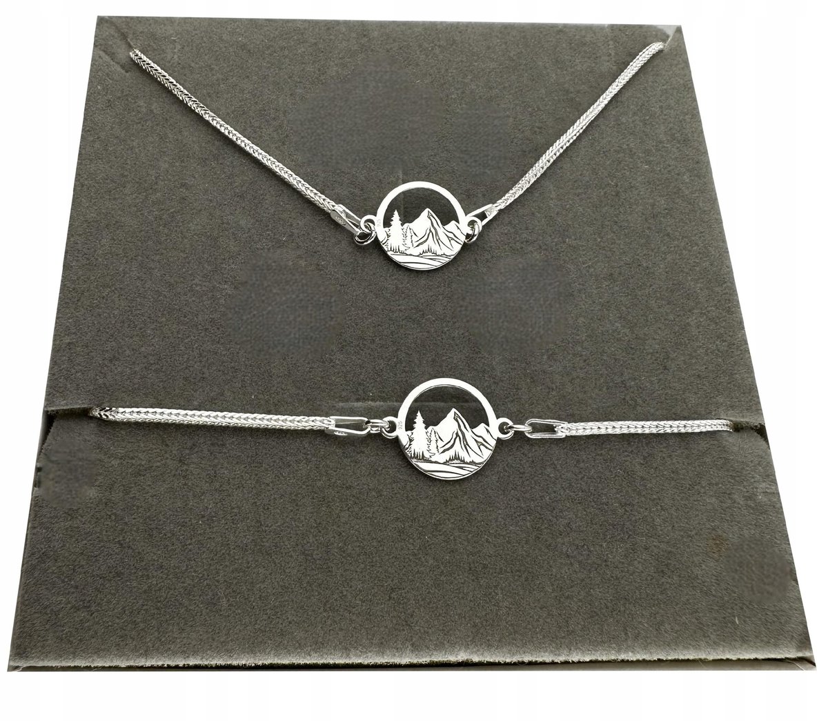 Srebrny komplet naszyjnik bransoletka góry mountains CELEBRYTKA 925