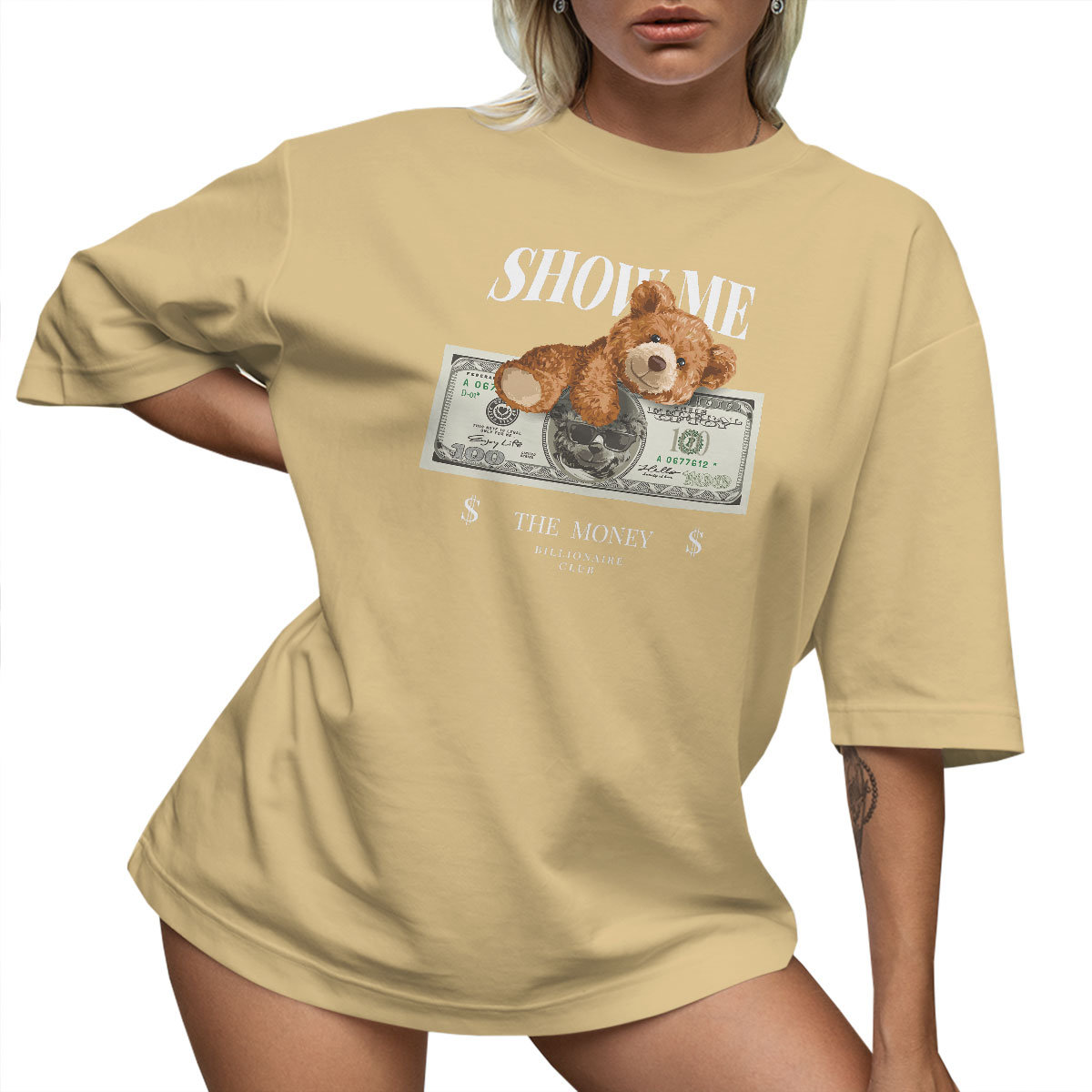 T-SHIRT OVERSIZE LUŹNA KOSZULKA LUŹNY BASIC MIŚ TEDDY UNISEX S SUKIENKA
