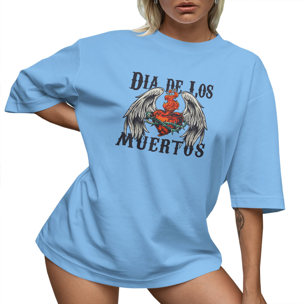 T-SHIRT OVERSIZE LUŹNA KOSZULKA LUŹNY SKRZYDŁA SERCE L SUKIENKA JAKOŚĆ