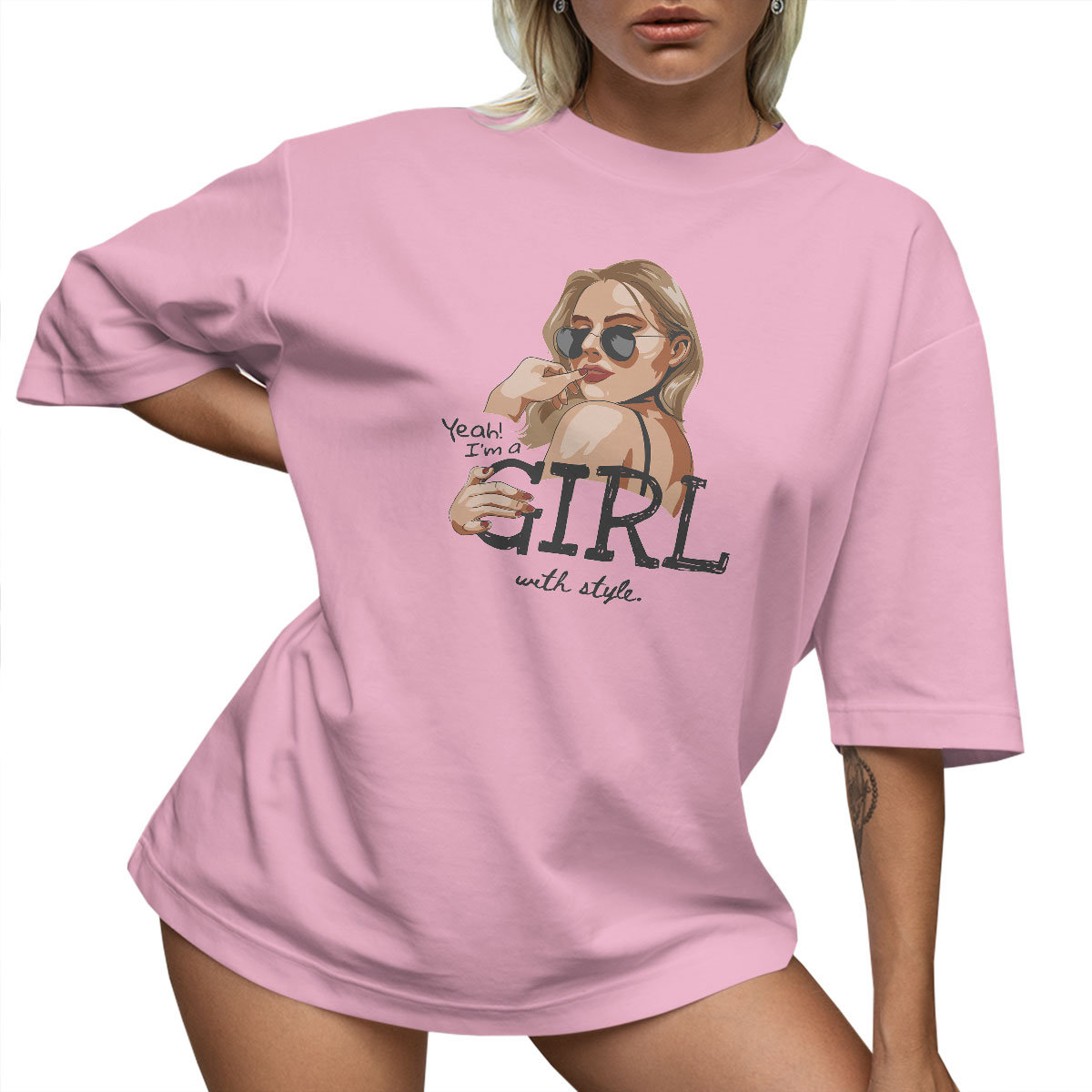 T-SHIRT OVERSIZE LUŹNA KOSZULKA GIRL L SUKIENKA JAKOŚĆ