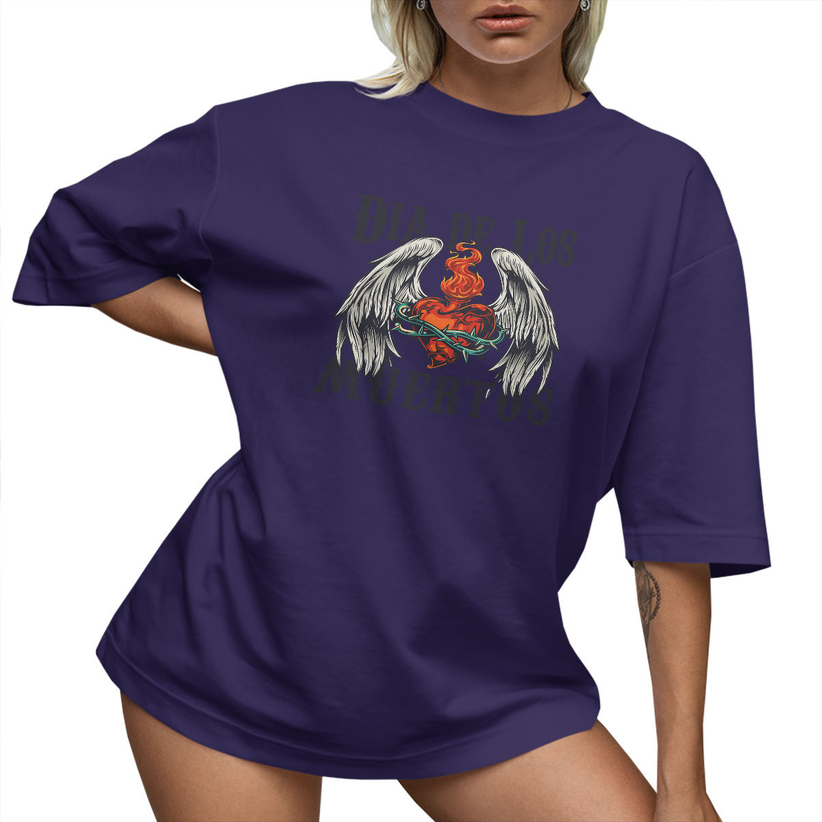 T-SHIRT OVERSIZE LUŹNA KOSZULKA LUŹNY SKRZYDŁA SERCE XL SUKIENKA JAKOŚĆ