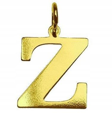 Literka Z duża złota zawieszka litera Z srebro 925 pokryte 24K złotem