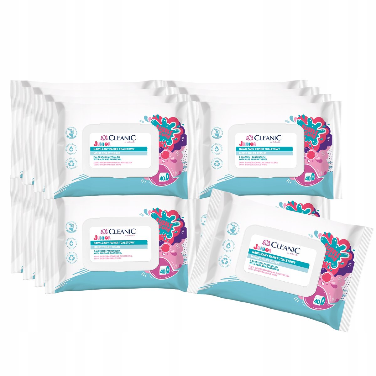 16x Papier nawilżany Cleanic Junior 40 szt.