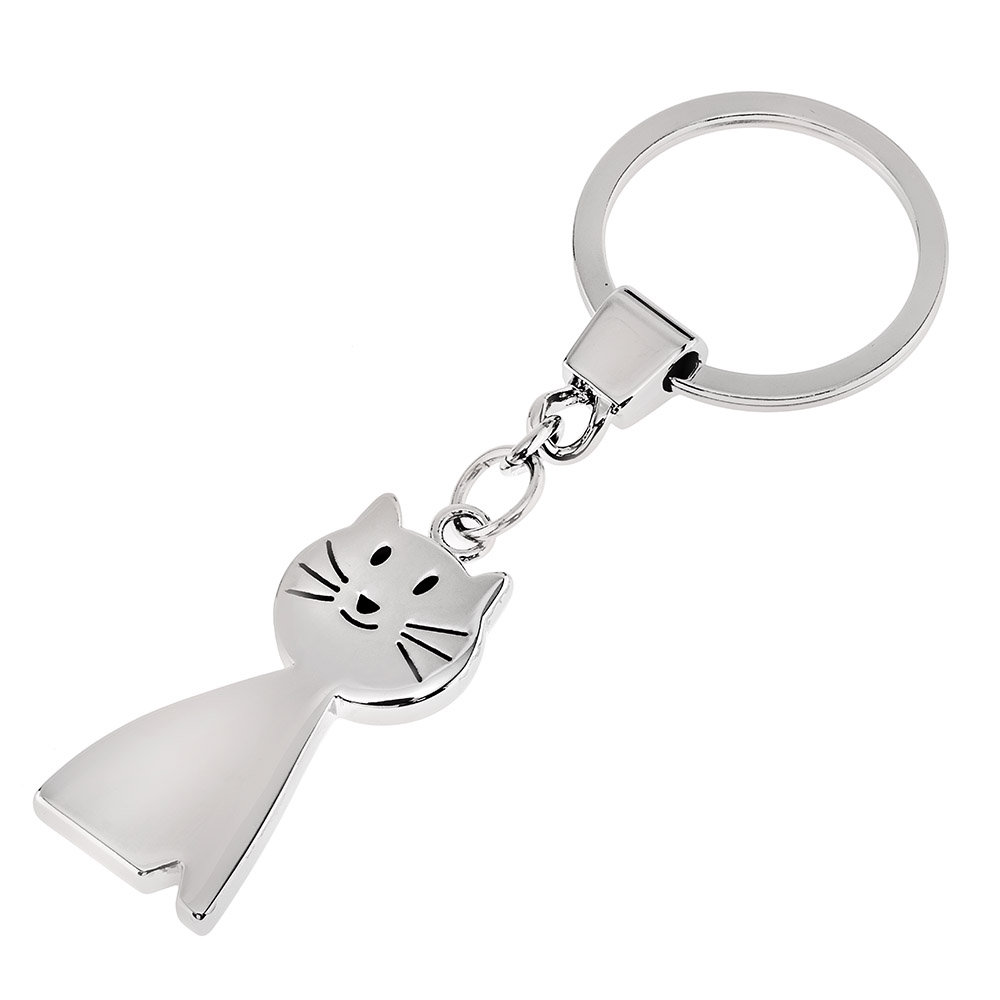 Brelok kotek srebrny z wąsami