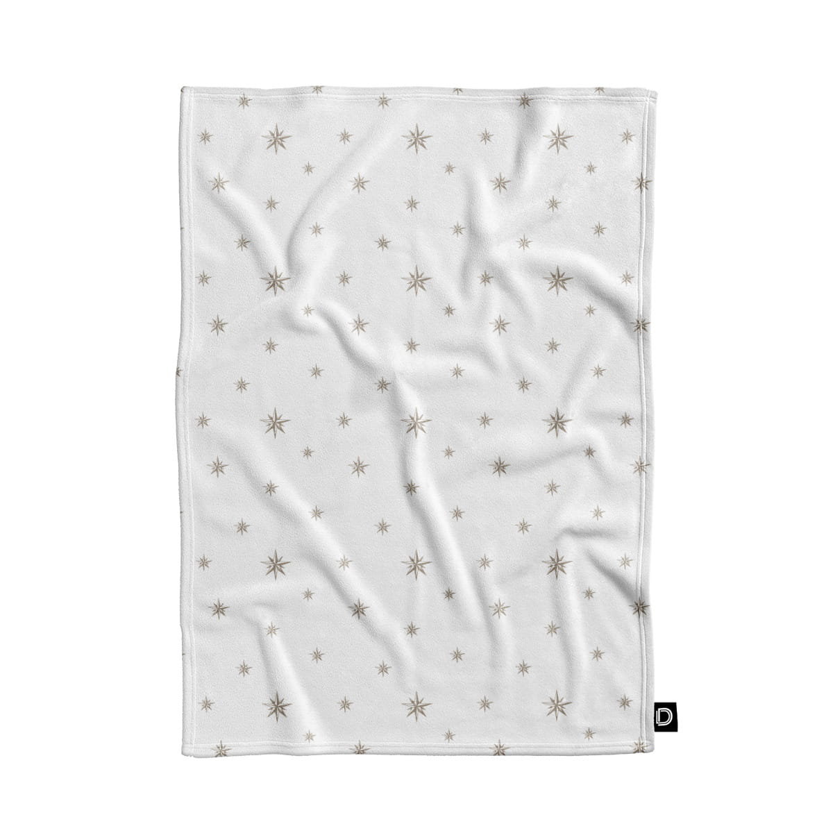 Koc pluszowy XMAS wzór XM61 | Świąteczne gwiazdki na białym tle 150 x 200 cm