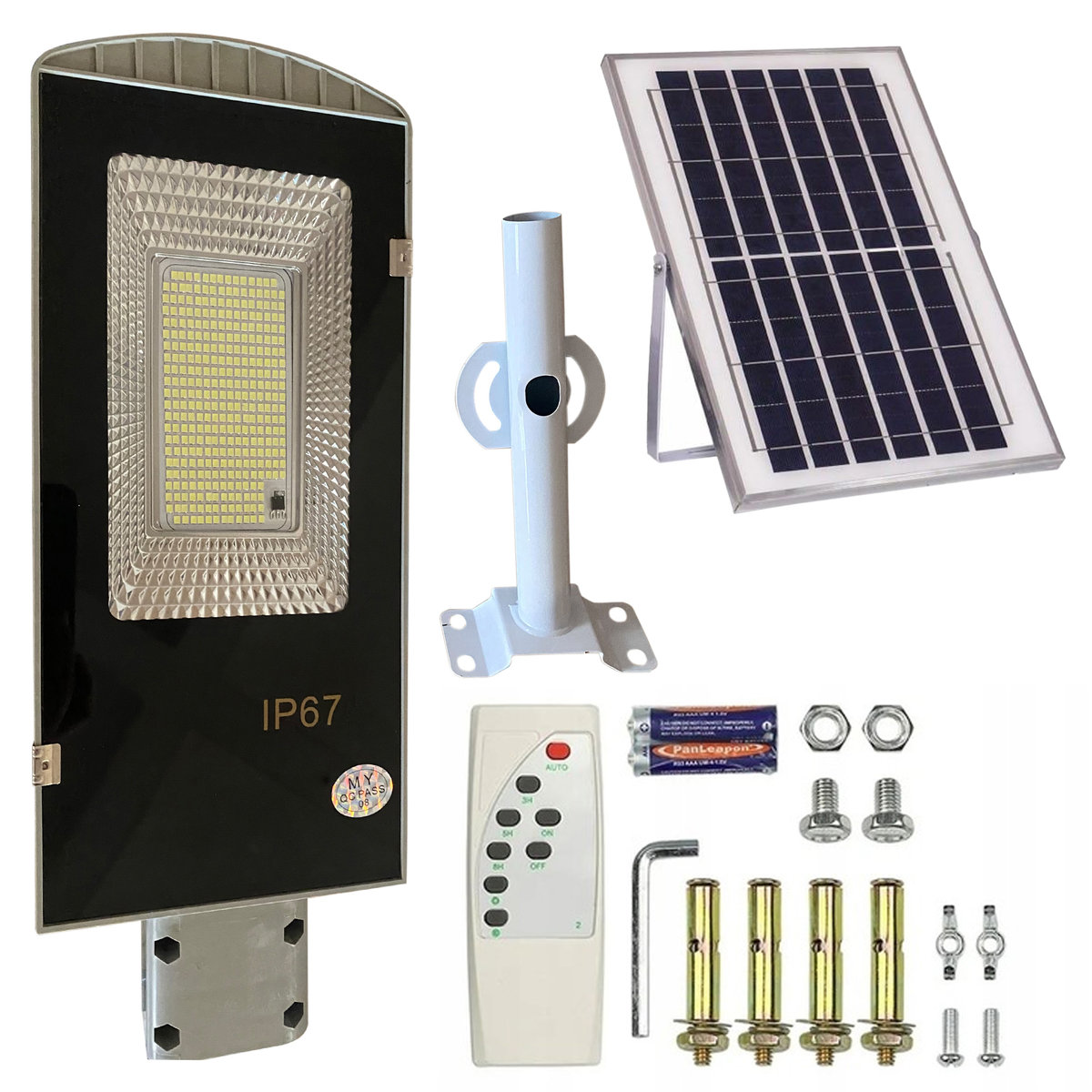 LATARNIA OGRODOWA LAMPA SOLARNA NA SŁUP MOCNA 300W PANEL ULICZNA 299LED