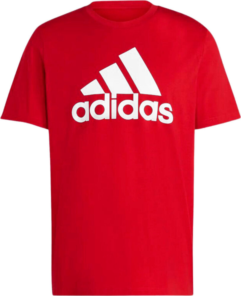 Koszulka męska adidas Essentials Single Jersey Big Logo czerwona IC9352-S