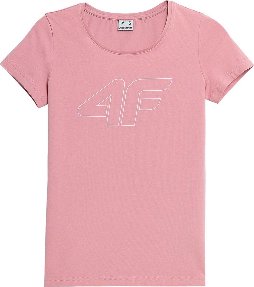 T-shirt damski 4F SS23TTSHF583 - jasny róż XS