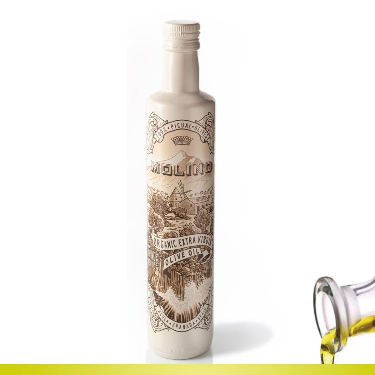 Oliwa Extra Virgin Picual Orgánico Premium EVOO Molino Oliwa z Upraw Ekologicznych 500 ml