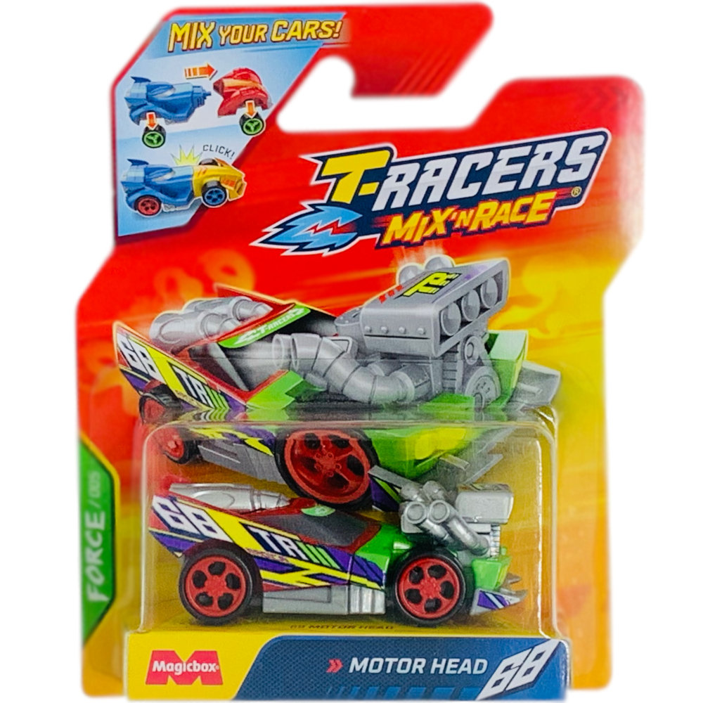 T-RACERS 2.0 MIX 'N RACE MAGIC BOX FORCE 005 SAMOCHÓD POJAZD MOTOR HEAD 68