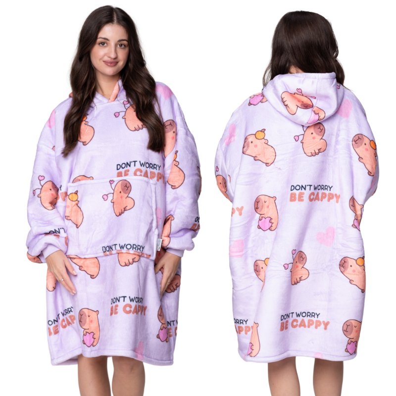 KOC BLUZA Oversize Ciepła Gruba KOCBLUZA 2w1XXL KAPIBARA Futrzak[UB-KB-WZ-9