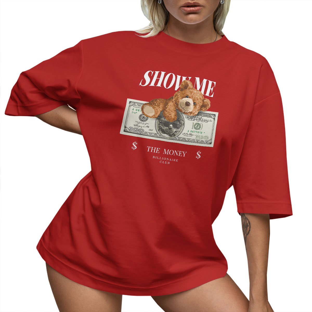 T-SHIRT OVERSIZE LUŹNA KOSZULKA LUŹNY BASIC MIŚ TEDDY UNISEX L SUKIENKA