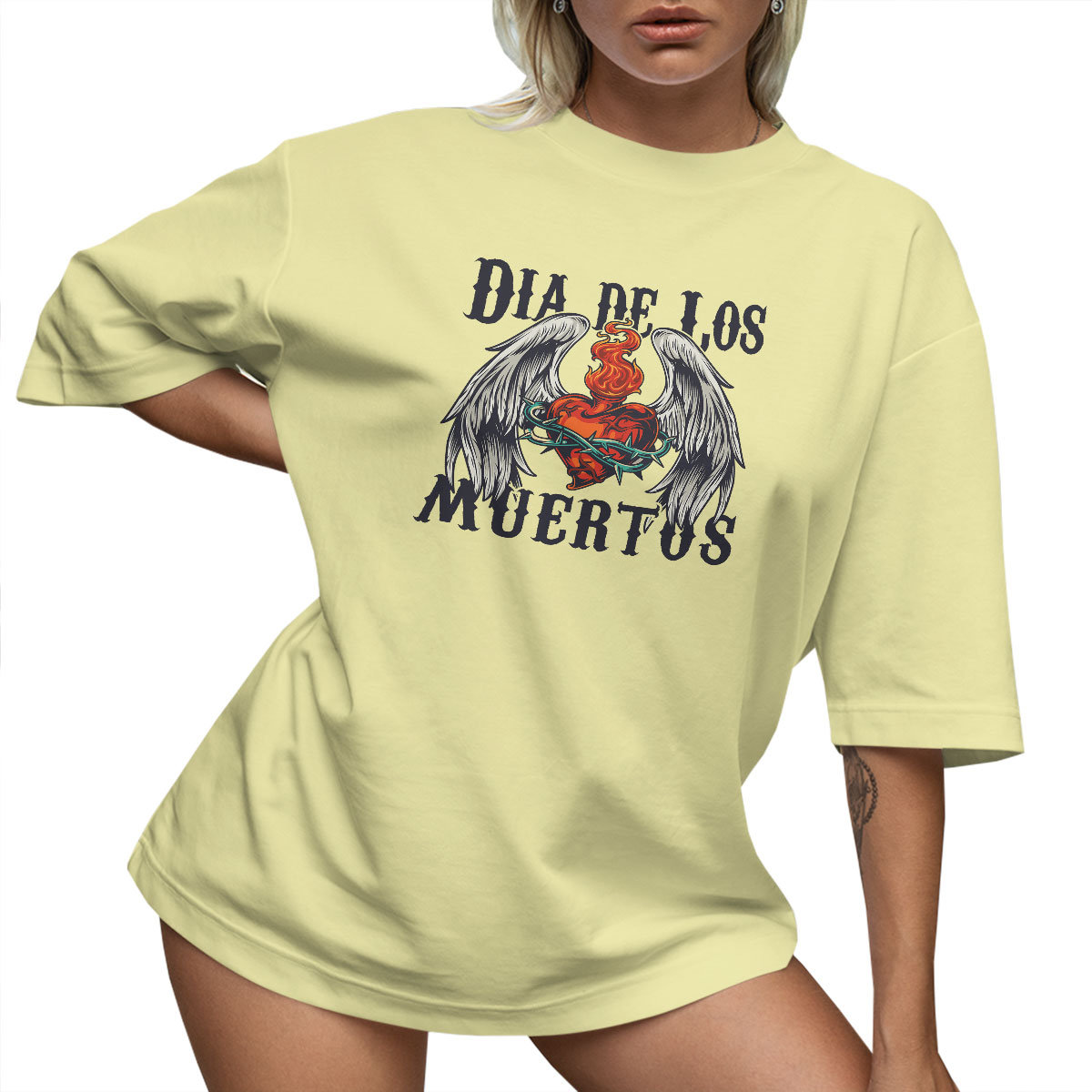 T-SHIRT OVERSIZE LUŹNA KOSZULKA LUŹNY SKRZYDŁA SERCE XXL SUKIENKA JAKOŚĆ