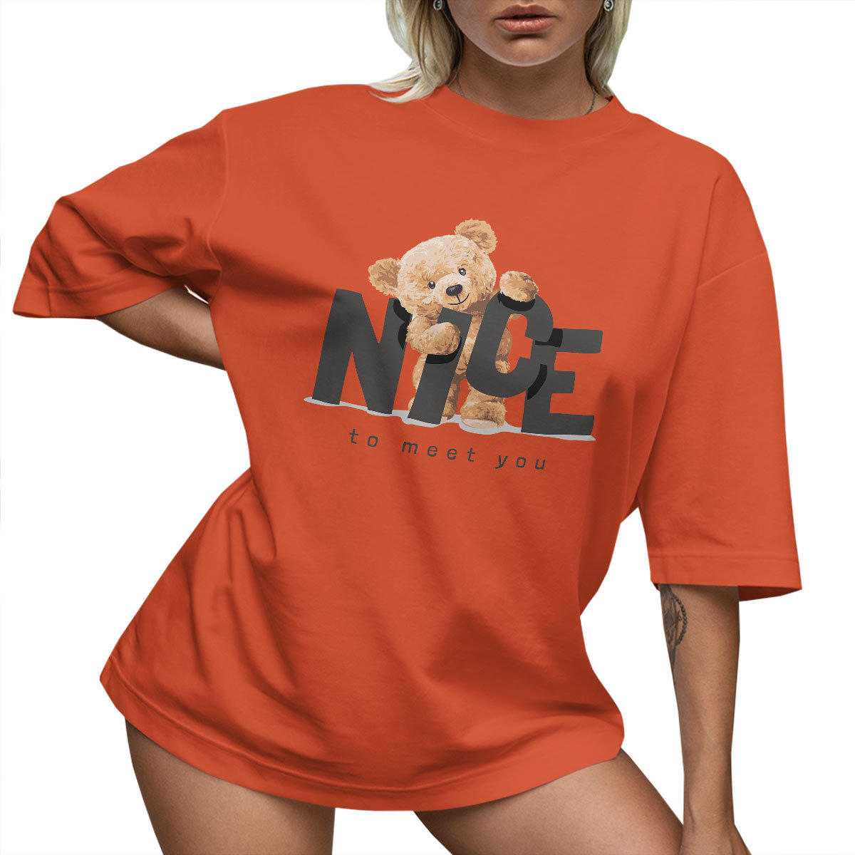 T-SHIRT OVERSIZE LUŹNA KOSZULKA KRÓTKA MIŚ XXXL SUKIENKA JAKOŚĆ