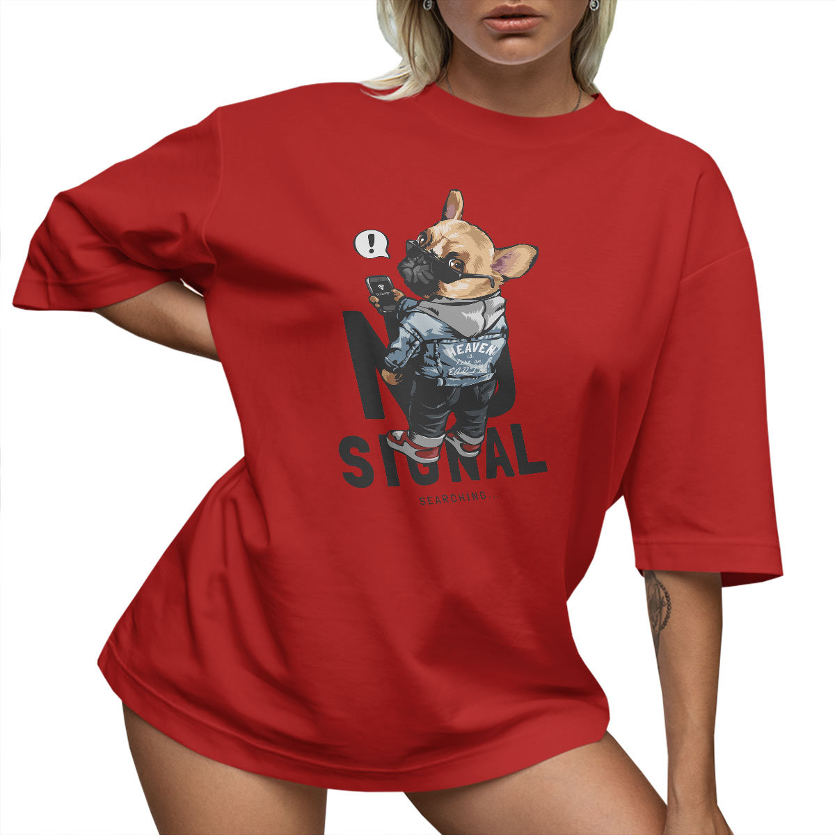 T-SHIRT OVERSIZE LUŹNA KOSZULKA BULDOG XL SUKIENKA JAKOŚĆ