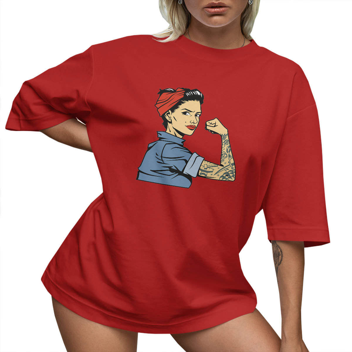 T-SHIRT OVERSIZE LUŹNA KOSZULKA PIN UP BAWEŁNA KRÓTKA L SUKIENKA JAKOŚĆ