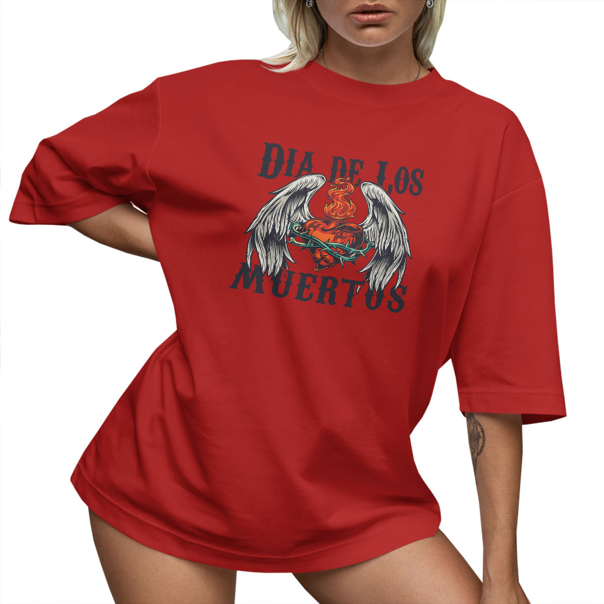 T-SHIRT OVERSIZE LUŹNA KOSZULKA LUŹNY SKRZYDŁA SERCE XXL SUKIENKA JAKOŚĆ