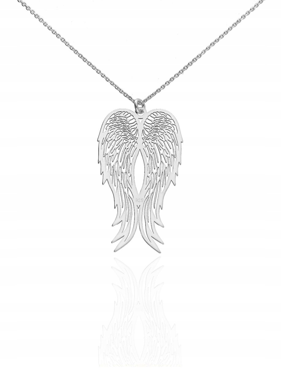 Naszyjnik srebrny duże skrzydła CELEBRYTKA wings skrzydła anioła 50 cm 925