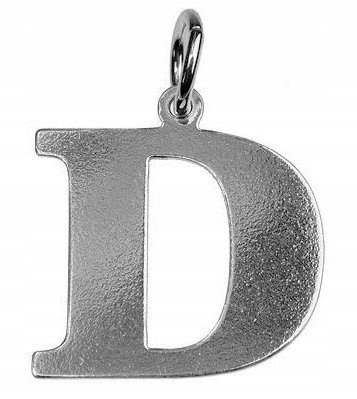 Srebrny wisiorek zawieszka literka D duża litera D SREBRO 925