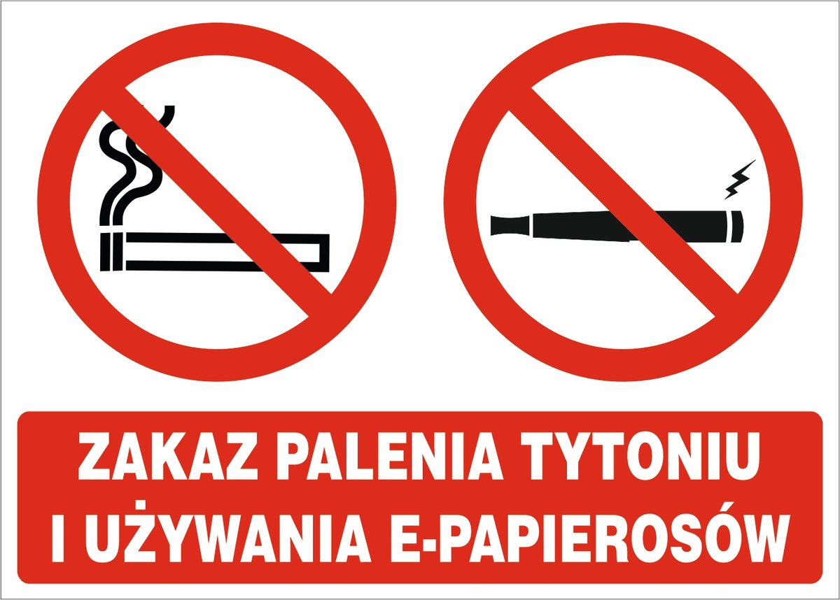 Naklejka Zakaz palenia tytoniu poziomy 30x42cm