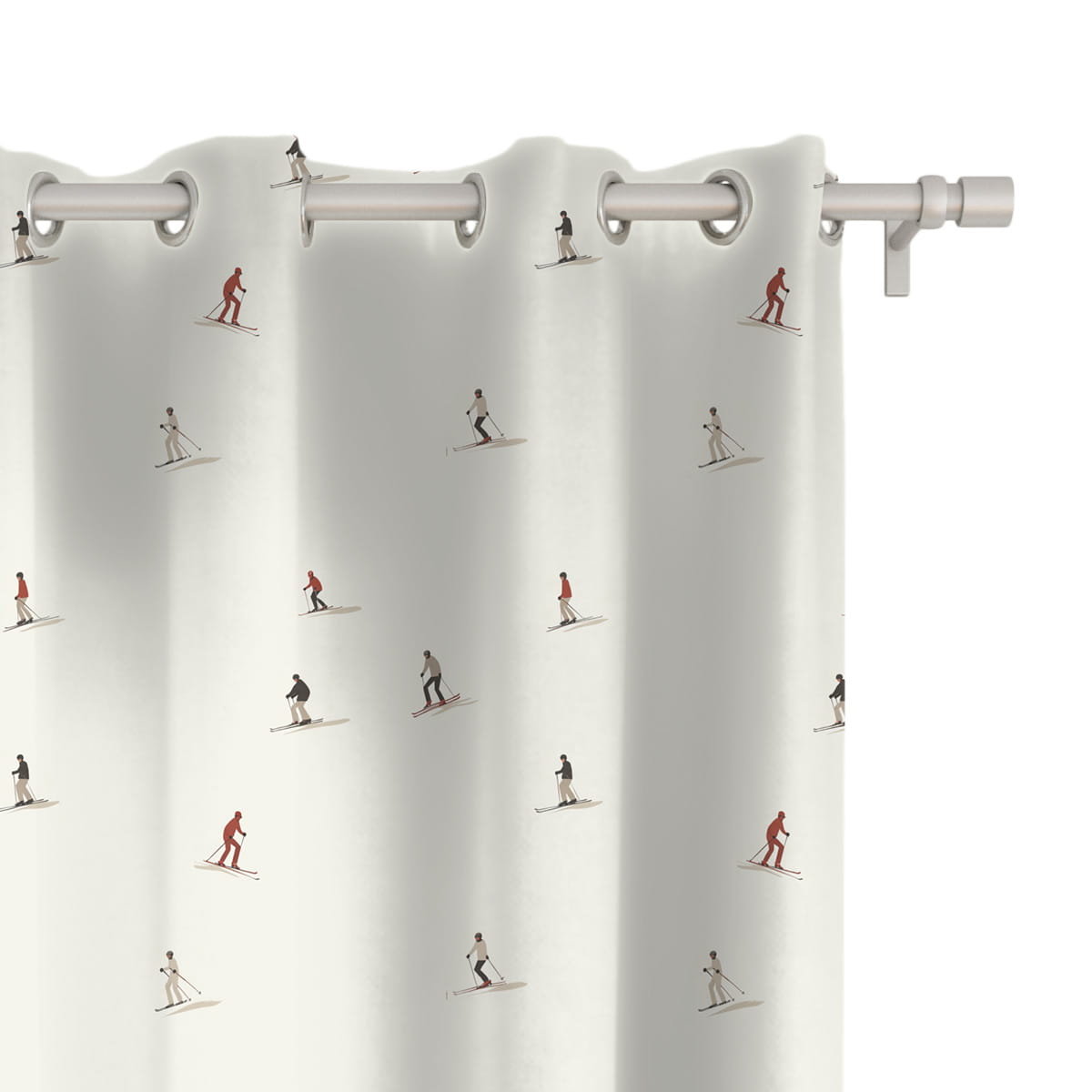 Zasłona WINTER wzór BN76 | Narciarze 150 x 150 cm tkanina zaciemniająca