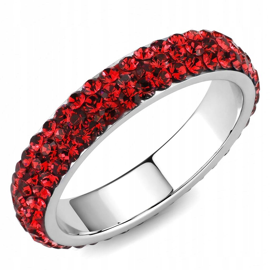 Pierścionek obrączka LUXURY RED Swarovski r 17