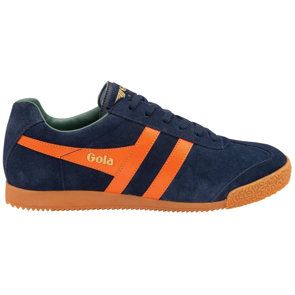 Gola Classics Men's Harrier Suede Trainers Navy/Moody Orange/Sage CMA192EU - 45