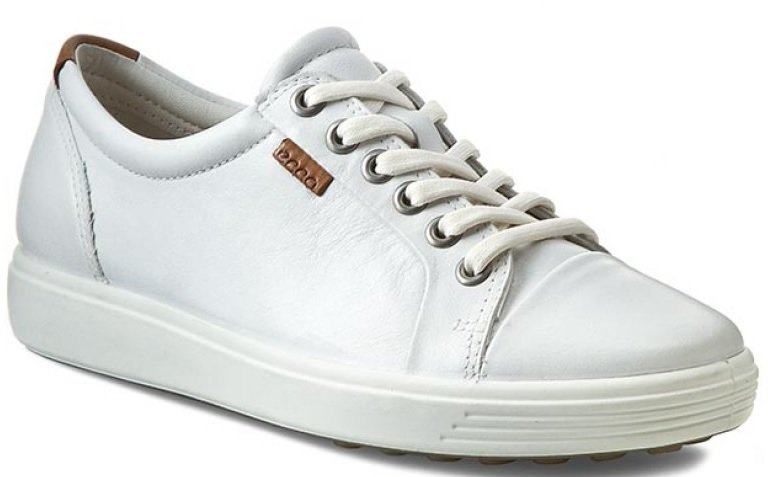 ECCO SOFT 7 Półbuty damskie białe skórzane 35