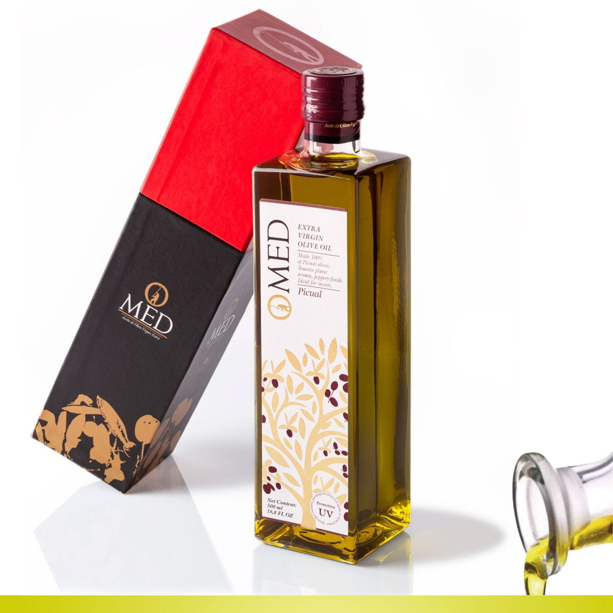 Oliwa na Prezent Picual Extra Virgin EVOO O-MED Butelka UV 500 ml