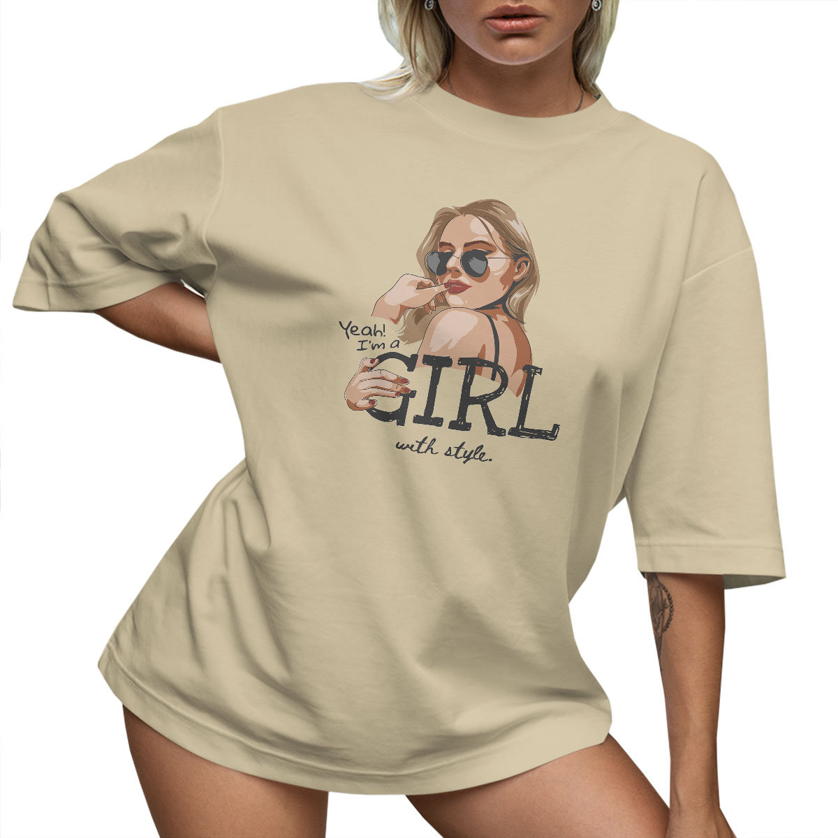 T-SHIRT OVERSIZE LUŹNA KOSZULKA GIRL M SUKIENKA JAKOŚĆ