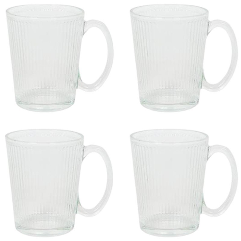 Szklany zestaw kubków 300 ml 4 szt RYFLE