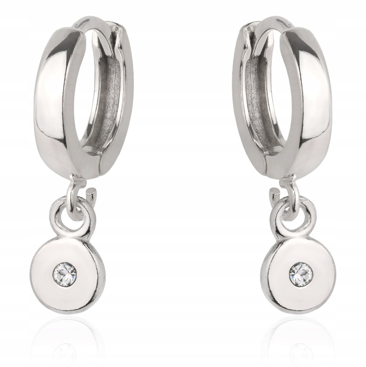 Kolczyki srebrne kółko kółeczko Swarovski srebr925