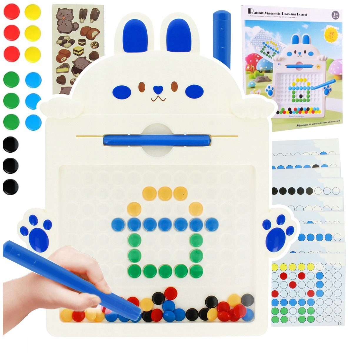 Tablica Magnetyczna Board Mozaika Guzikowa Montessori Układanka Kropki Z989N