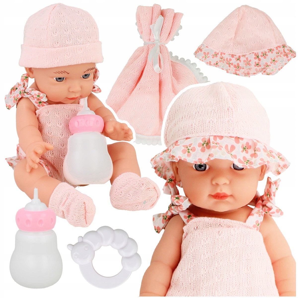 Lalka Bobas Niemowlę Dzidziuś 30 Cm Akcesoria Do Karmienia Dla Dziewczynki Z1156