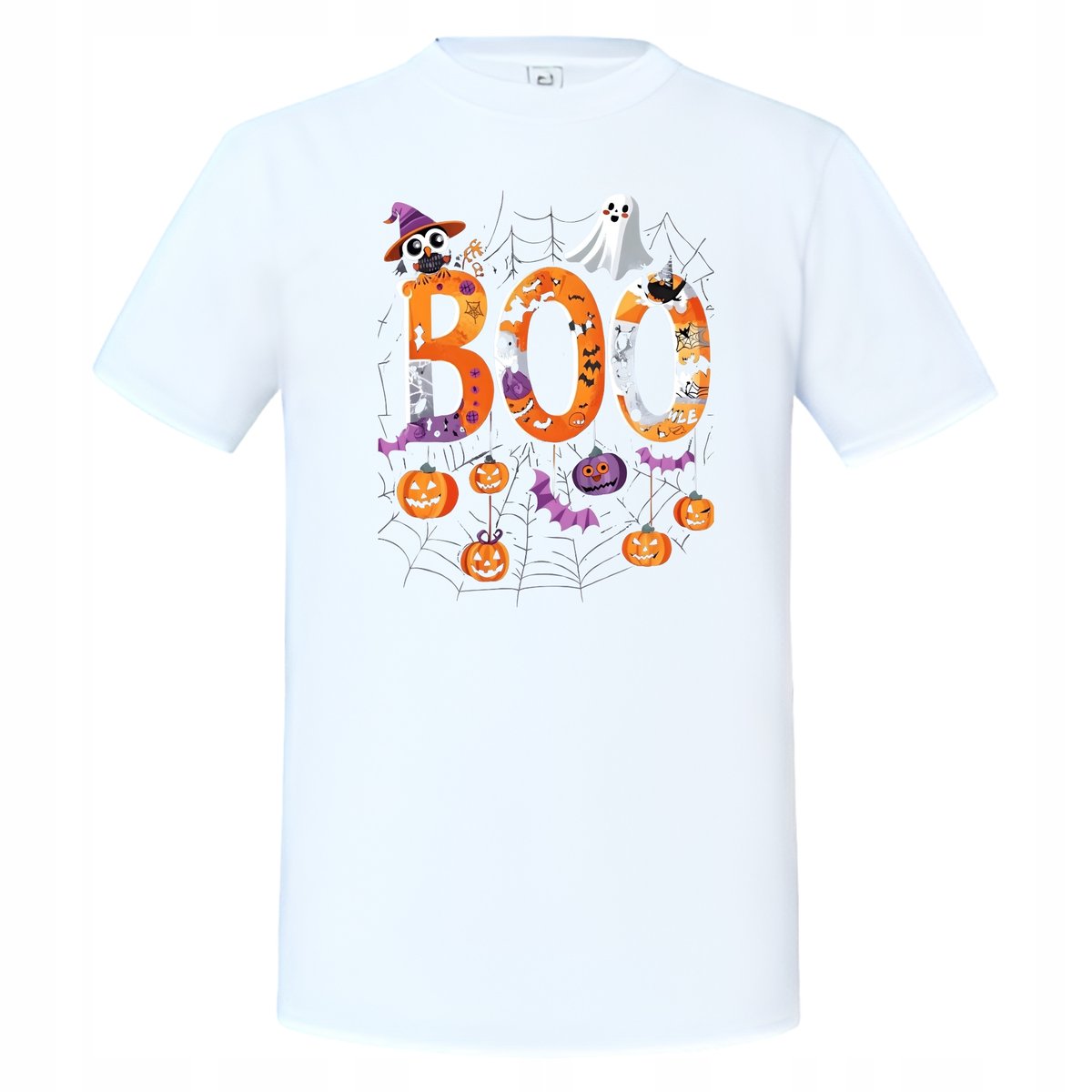 Koszulka męska ze strasznym napisem BOO! przestrasz się na Halloween