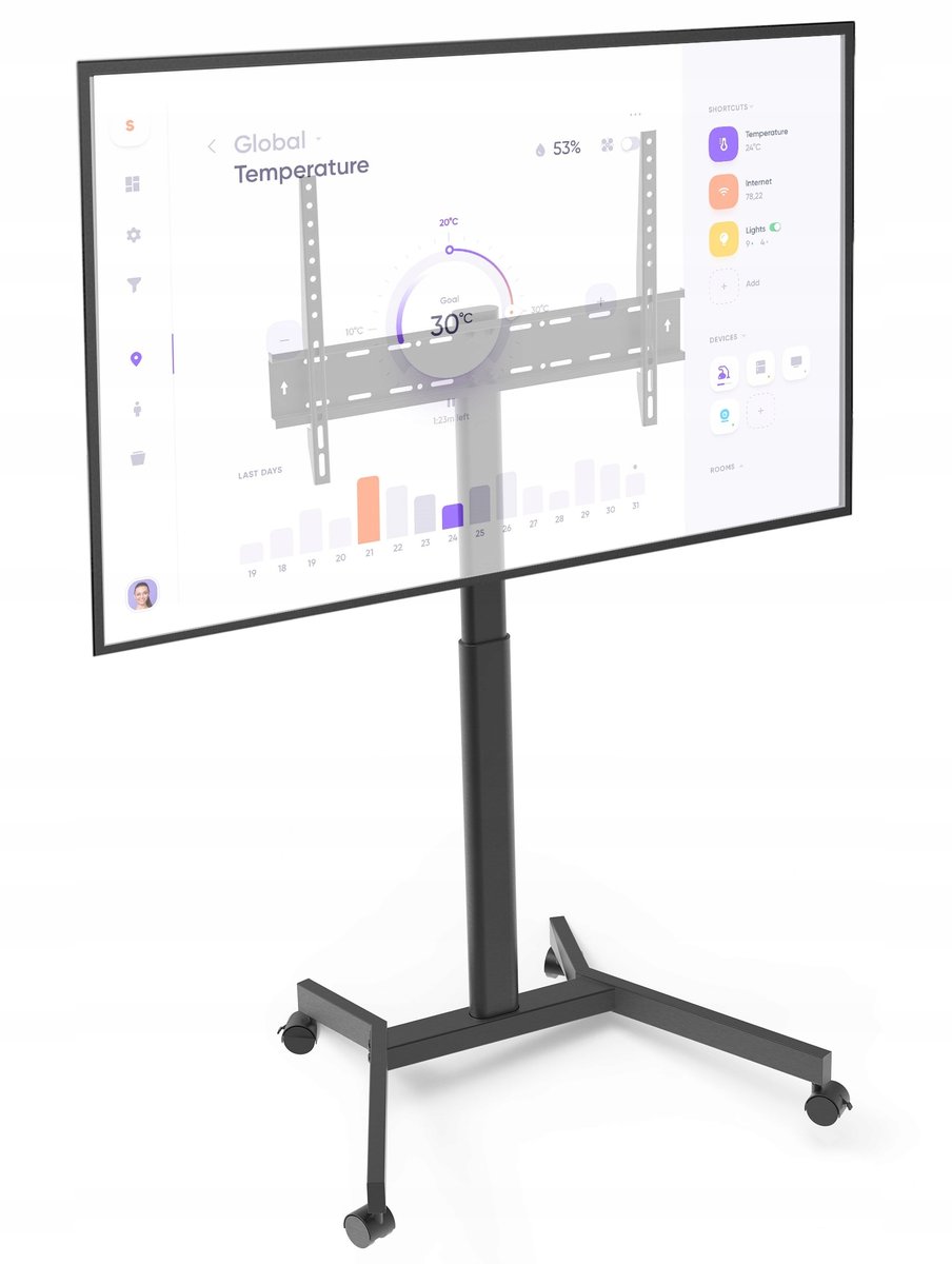 Mobilny Stojak TV Stojak do Telewizora Uniwersalny Podłogowy