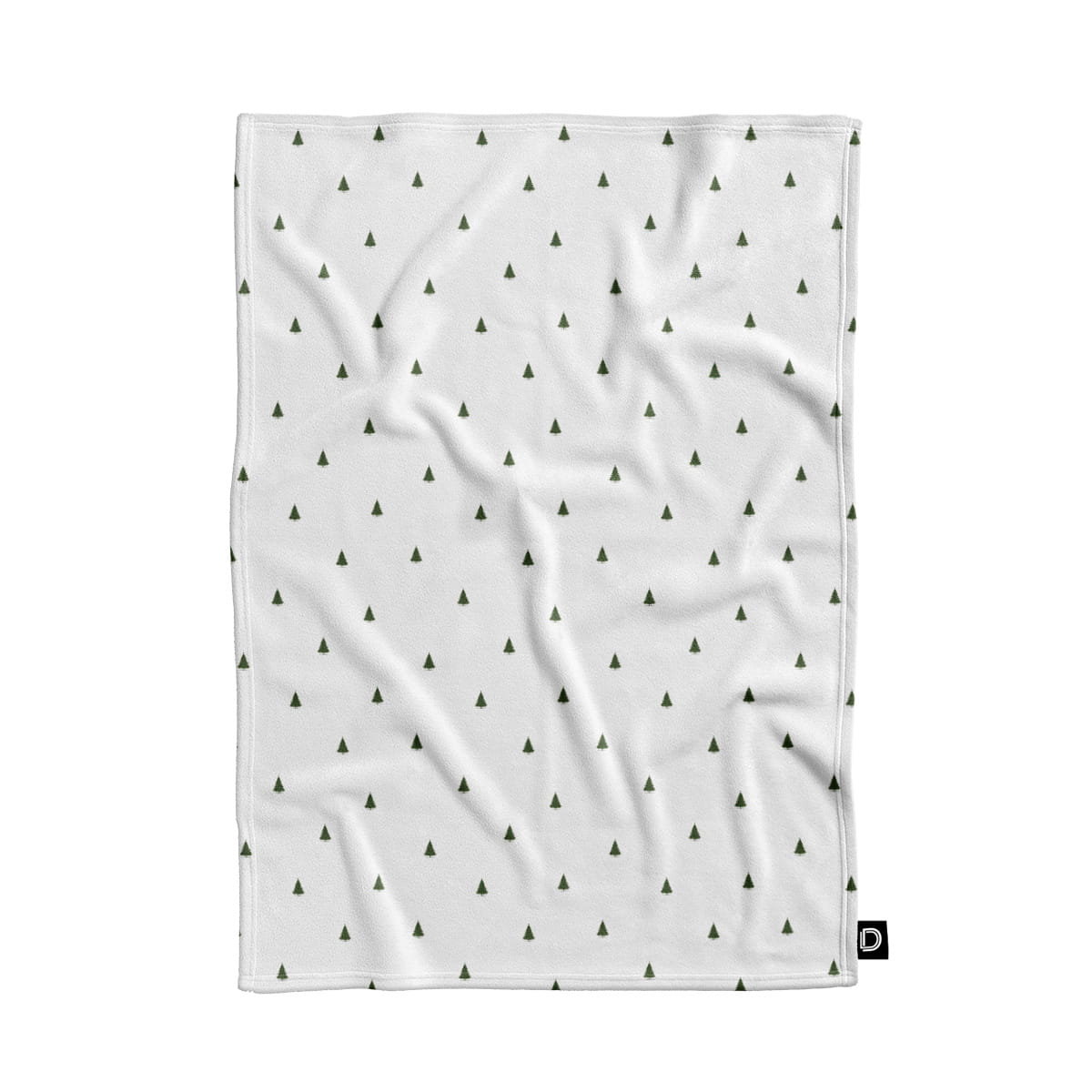 Koc pluszowy XMAS wzór XM60 | Choinki na białym tle 135 x 100 cm