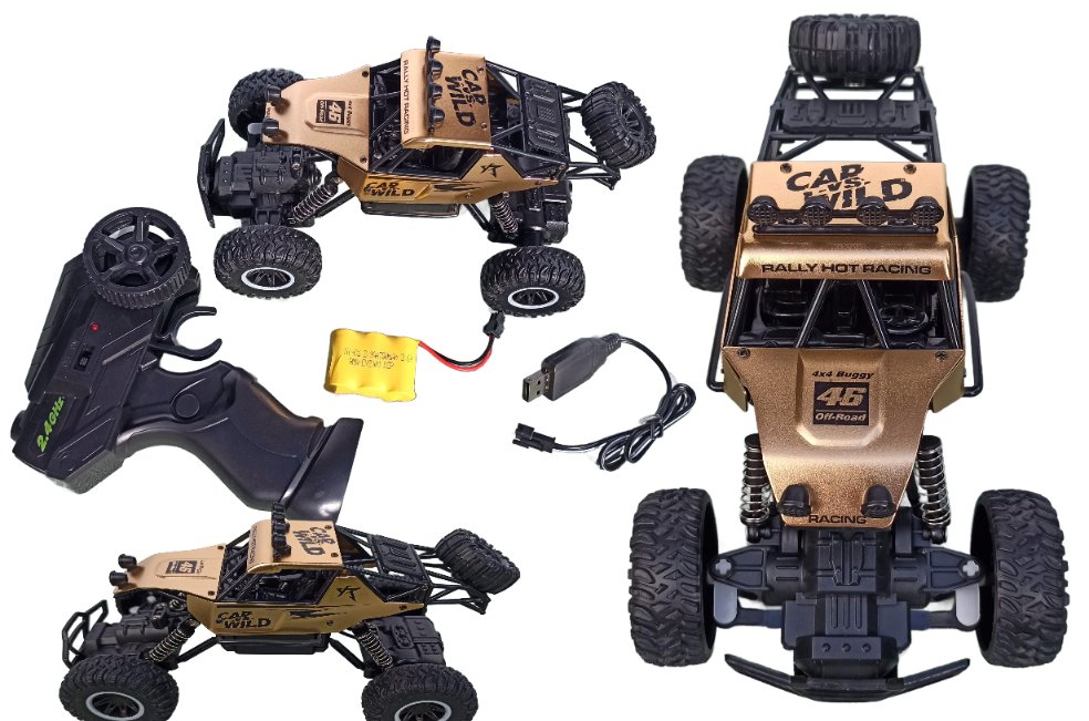 Autko Zdalnie Sterowane MONSTER TRUCK METAL GOLD dla Dzieci samochód RC auto Off-Road 20x11x12 gold