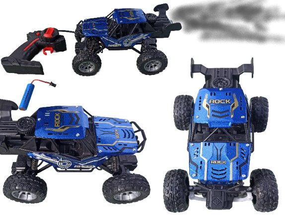 Autko Zdalnie Sterowane dla Dzieci DYMI samochód RC na pilot niebieski 19x13x13