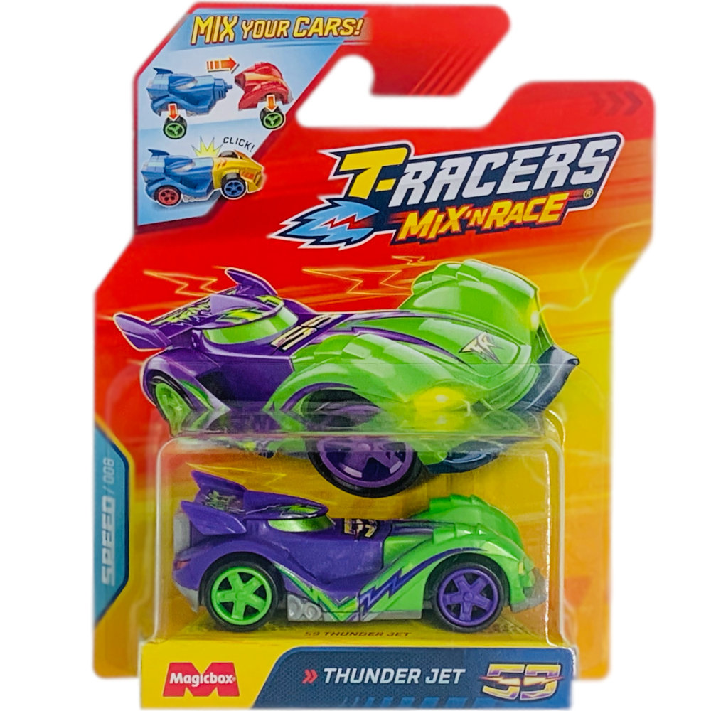 T-RACERS 2.0 MIX 'N RACE MAGIC BOX SPEED 008 SAMOCHÓD POJAZD THUNDER JET 55