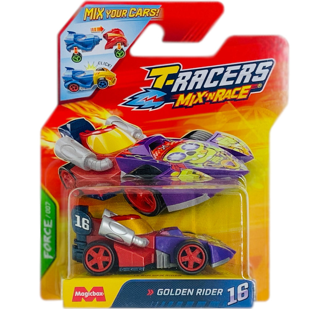 T-RACERS 2.0 MIX 'N RACE MAGIC BOX FORCE 007 AUTO POJAZD GOLDEN RIDER 16