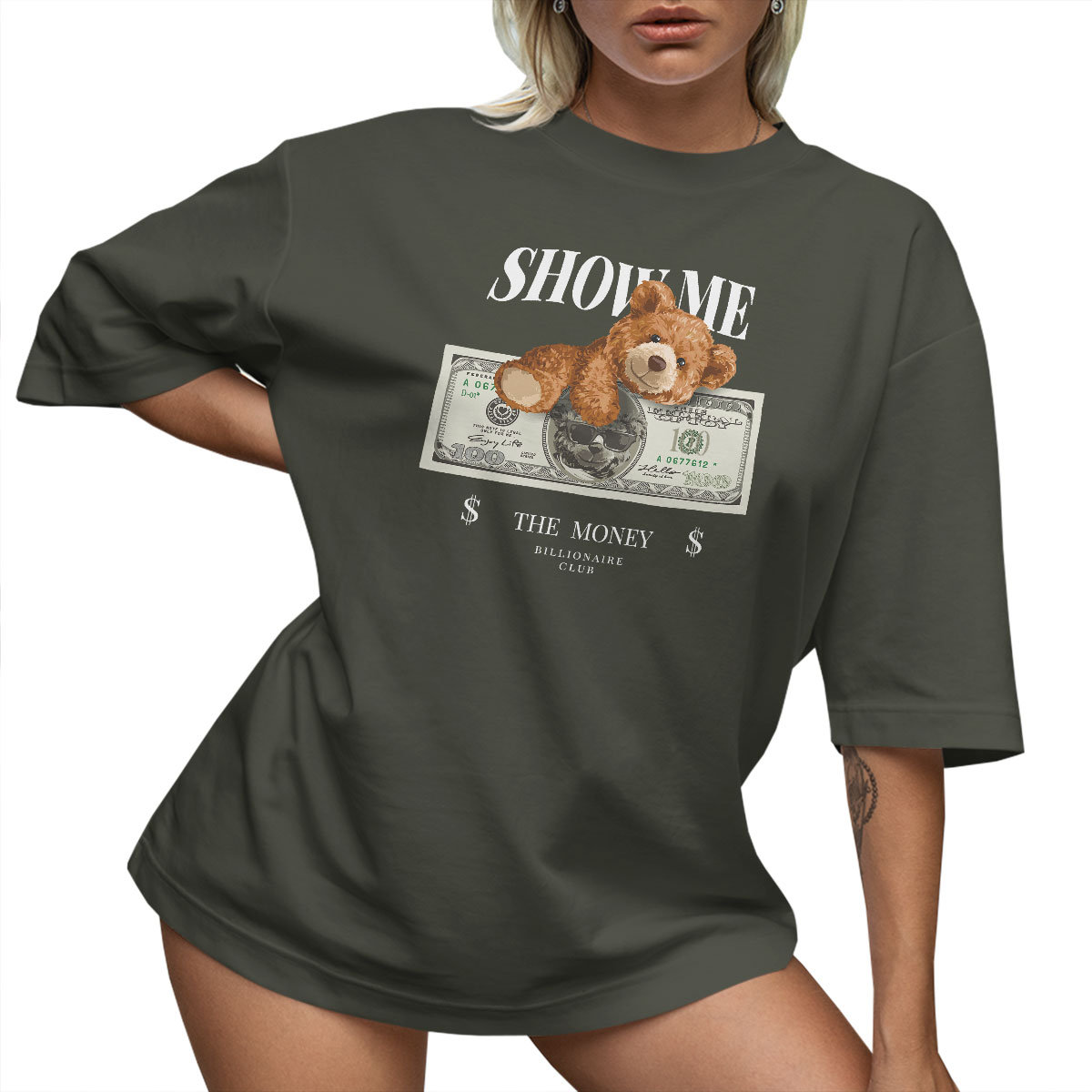 T-SHIRT OVERSIZE LUŹNA KOSZULKA LUŹNY BASIC MIŚ TEDDY UNISEX S SUKIENKA