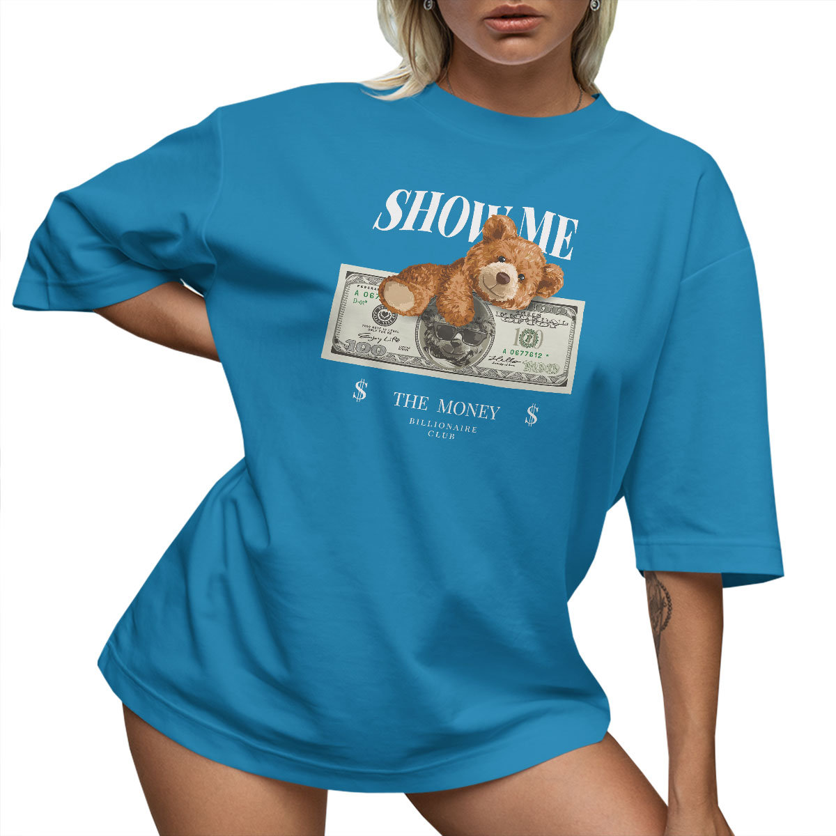 T-SHIRT OVERSIZE LUŹNA KOSZULKA LUŹNY BASIC MIŚ TEDDY UNISEX XXL SUKIENKA