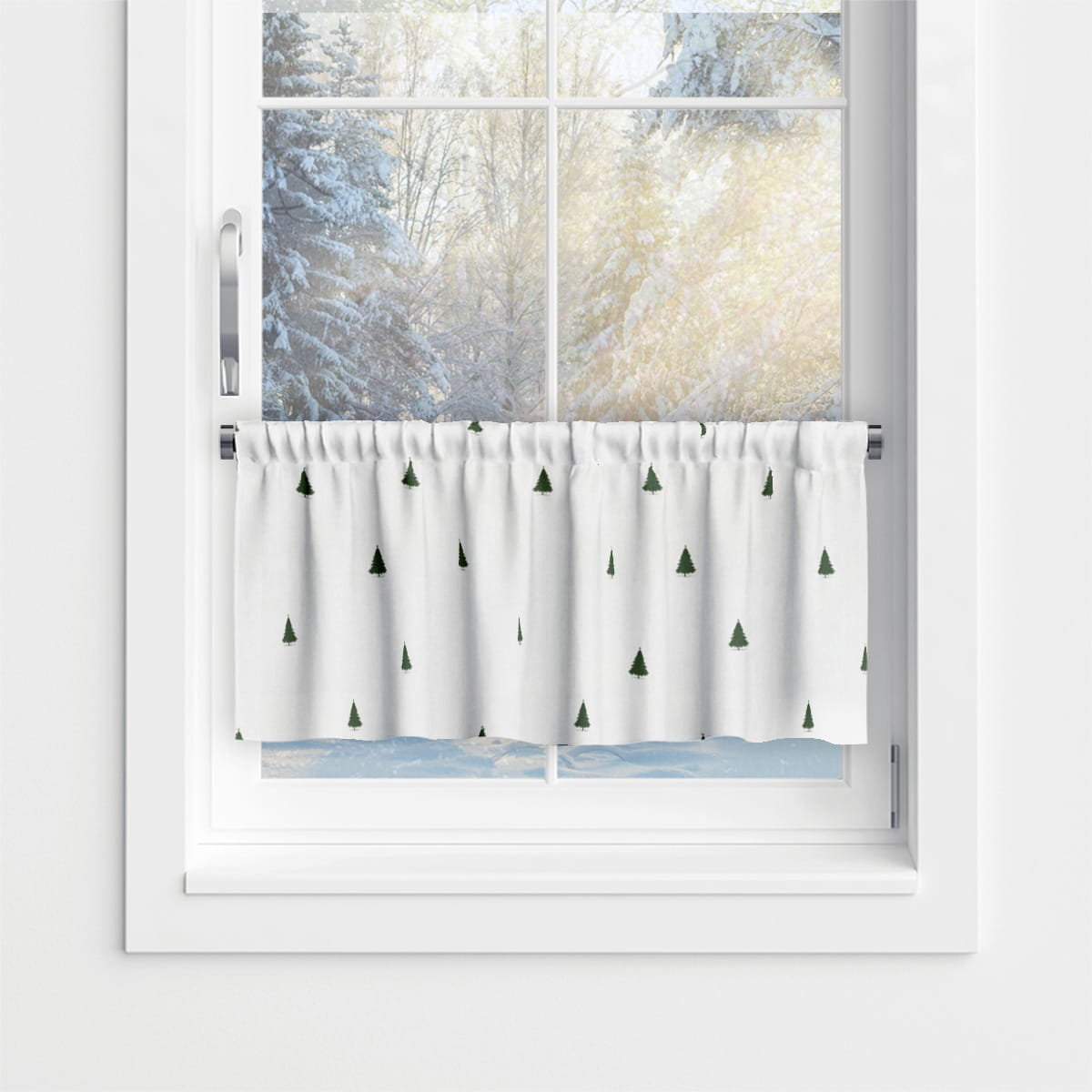 Zazdrostka XMAS wzór XM60 | Choinki na białym tle 45 x 210 cm