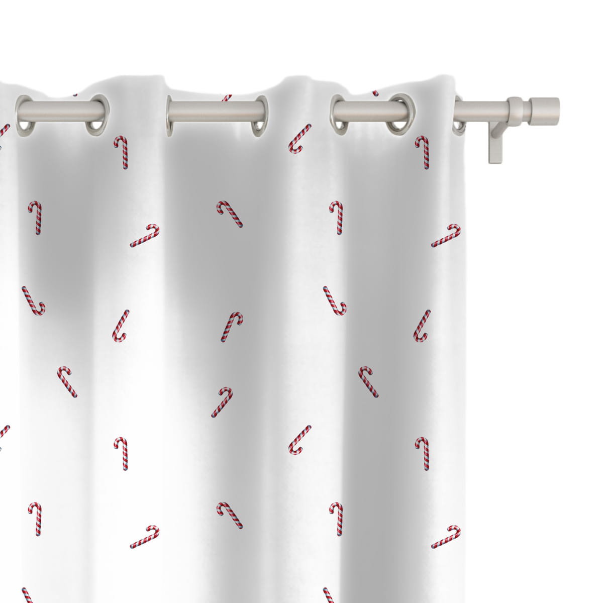 Zasłona WINTER wzór BN77 | Mini laski świąteczne 150 x 300 cm tkanina zaciemniająca