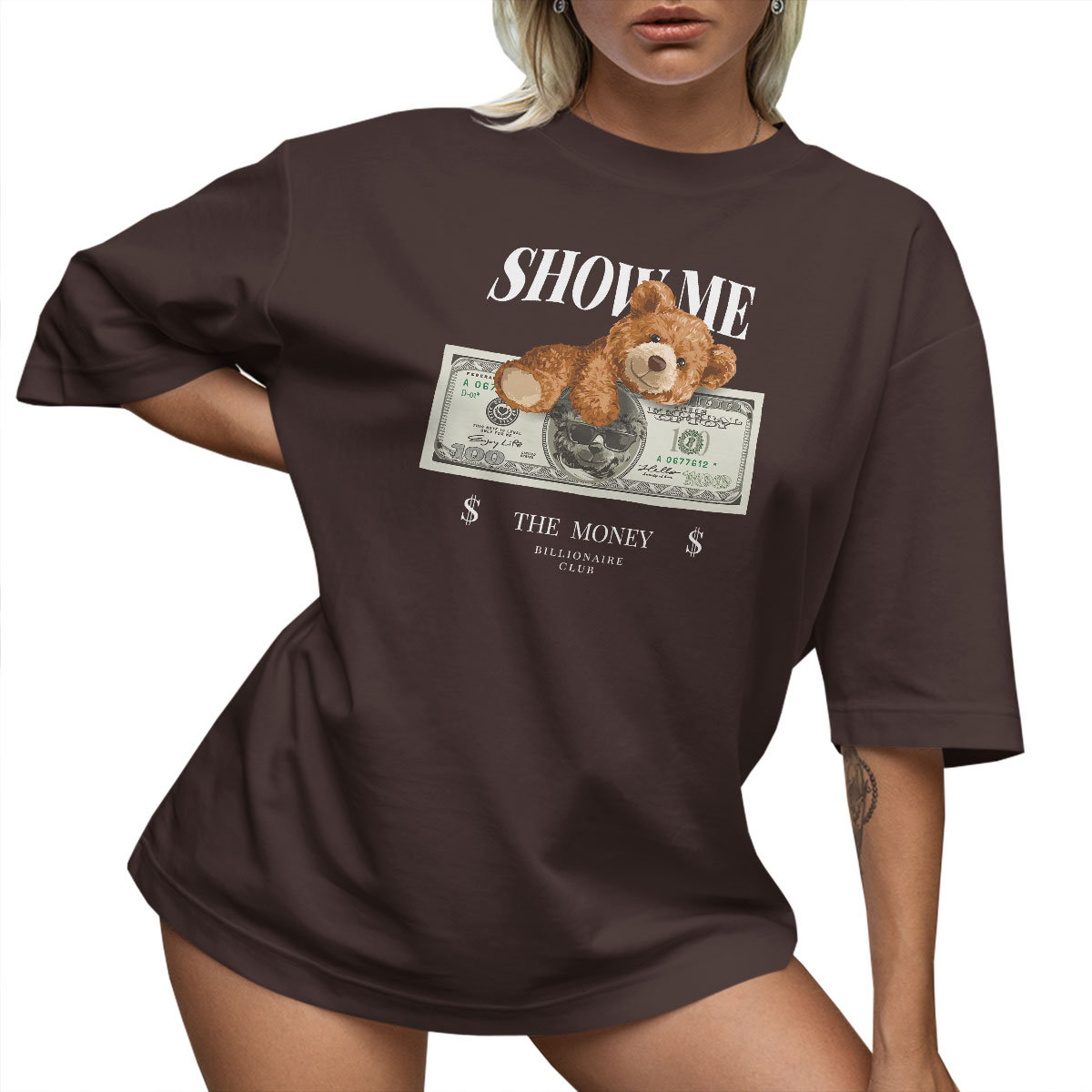 T-SHIRT OVERSIZE LUŹNA KOSZULKA LUŹNY BASIC MIŚ TEDDY UNISEX M SUKIENKA